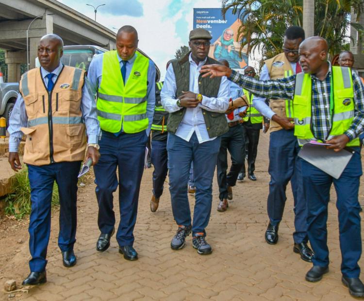 The Cabinet Secretary for Roads and Transport Mr Davis Chirchir Tours Ongoing Periodic Maintenance Woeks