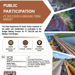 Stakeholder Engagement for the Financial Year 2027/28 and the Medium-Term Budget for the State Department for Roads